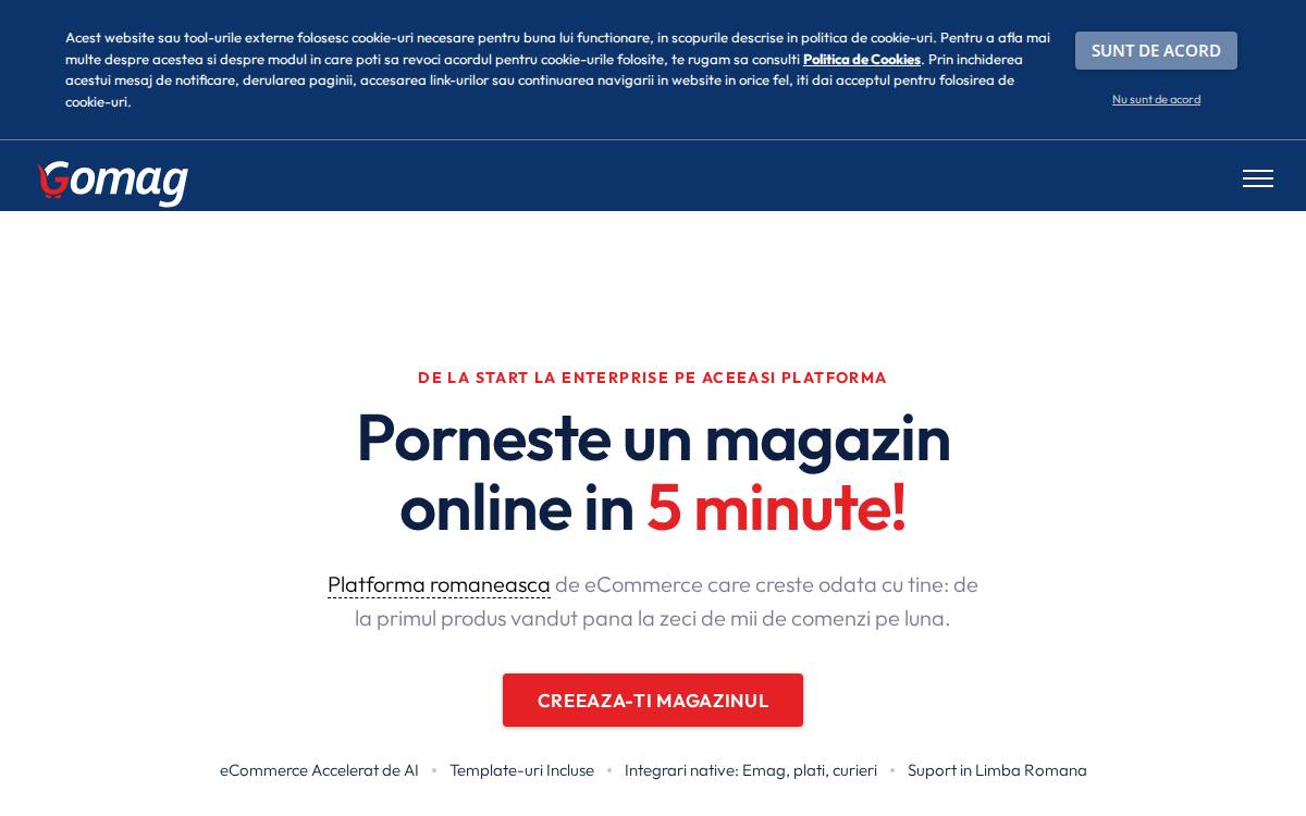 Gomag website preview