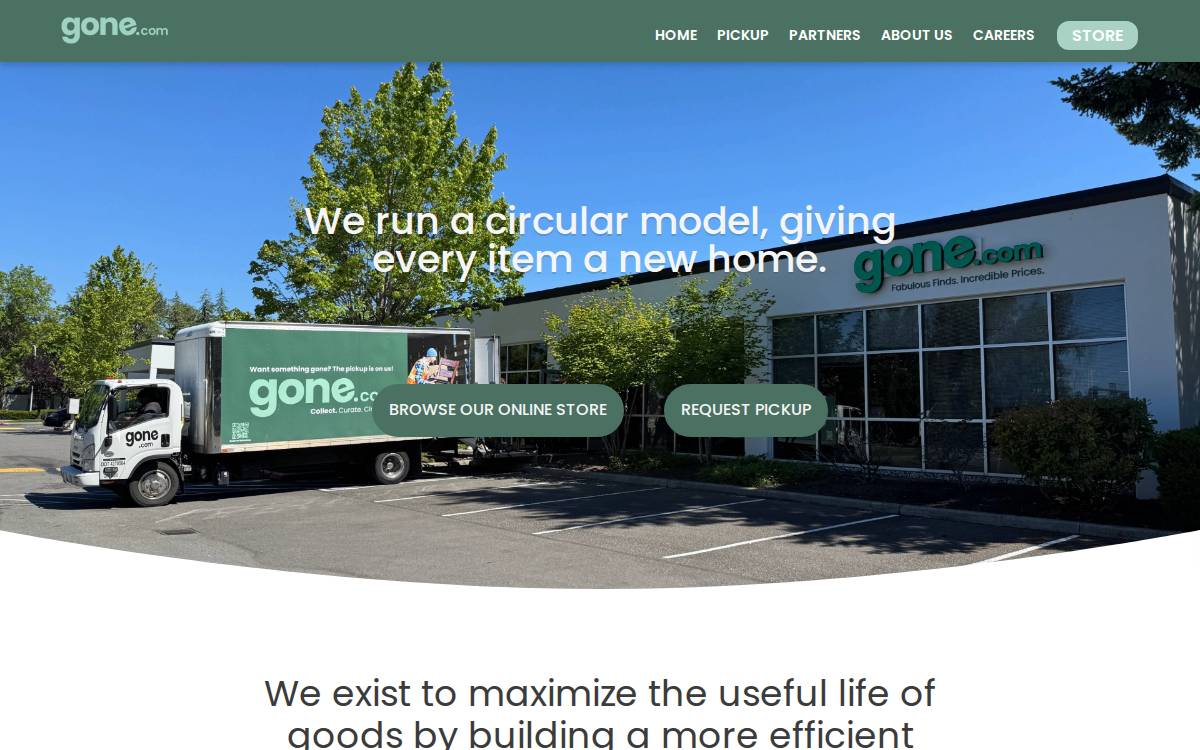 Gone website preview