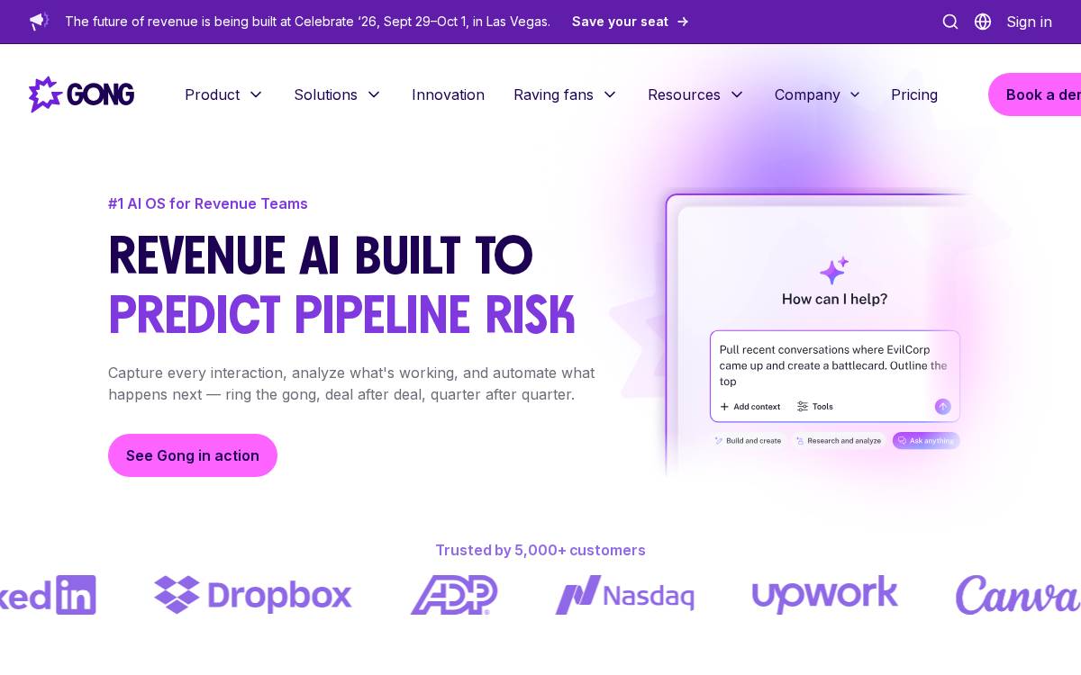 Gong website preview