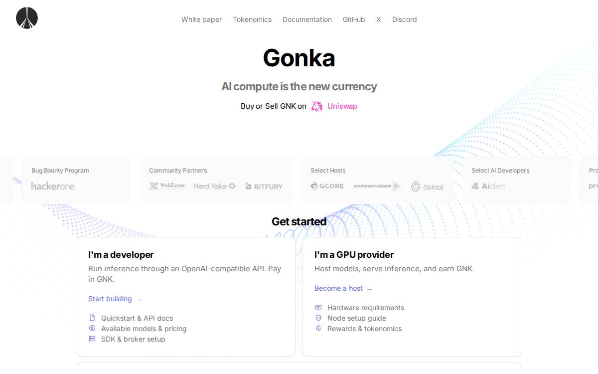 Gonka website preview