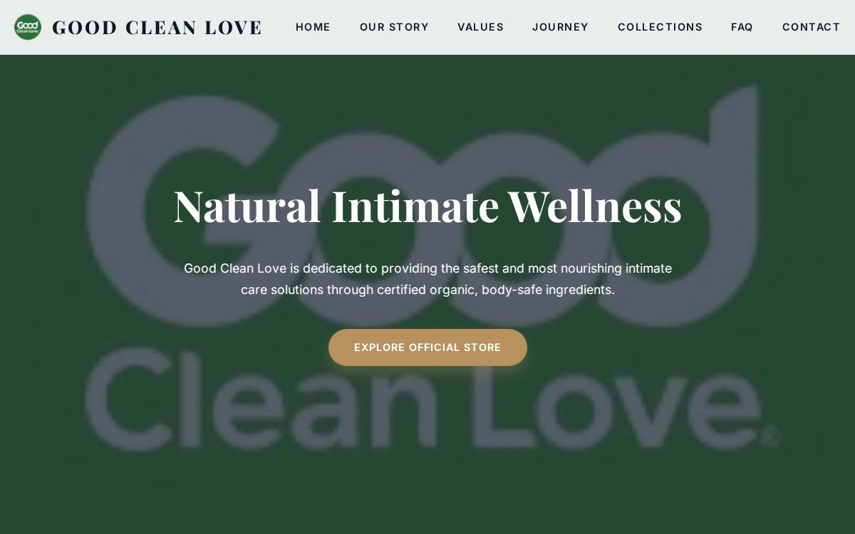 Good Clean Love website preview