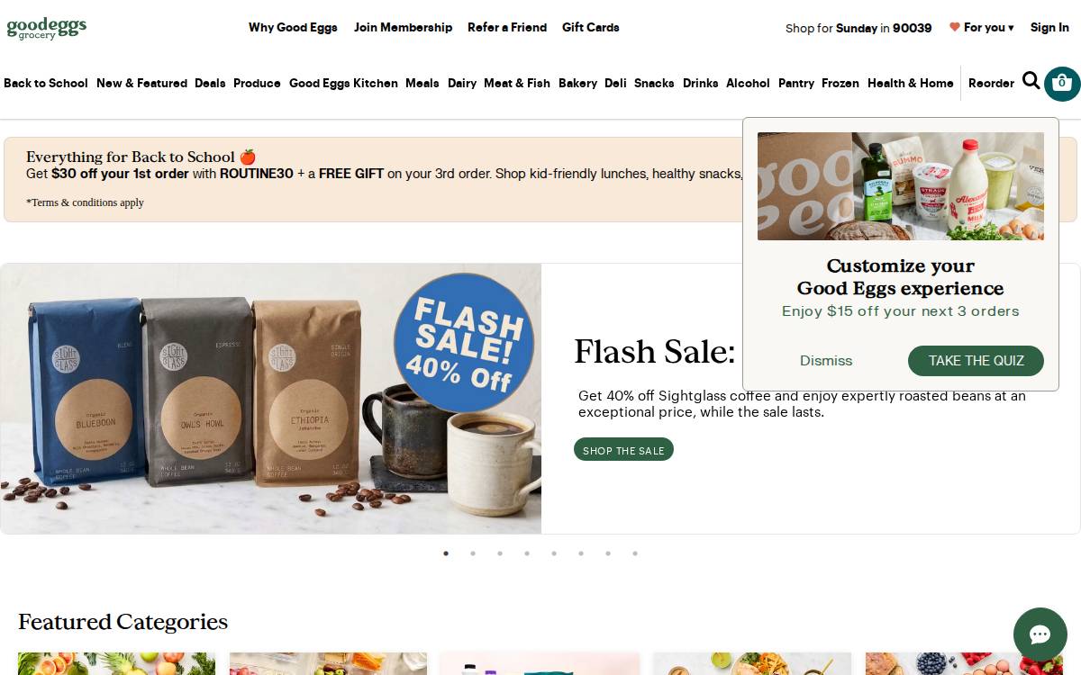 Good Eggs website preview