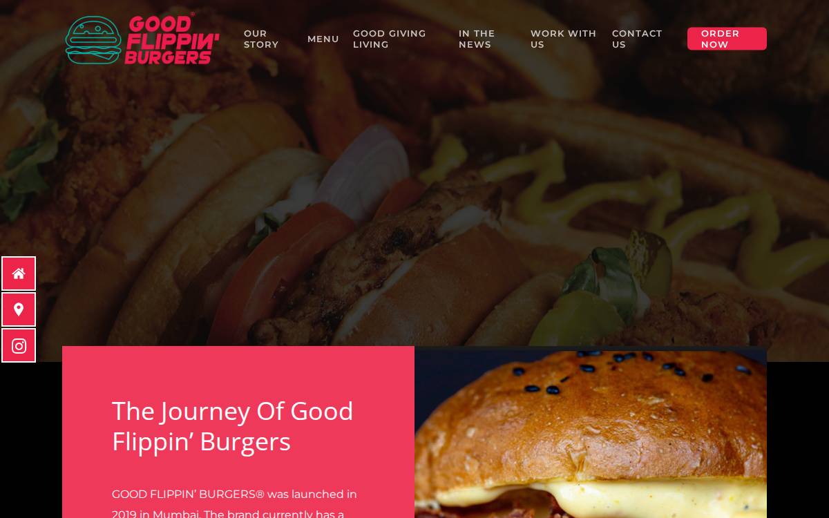 Good Flippin' Burgers website preview