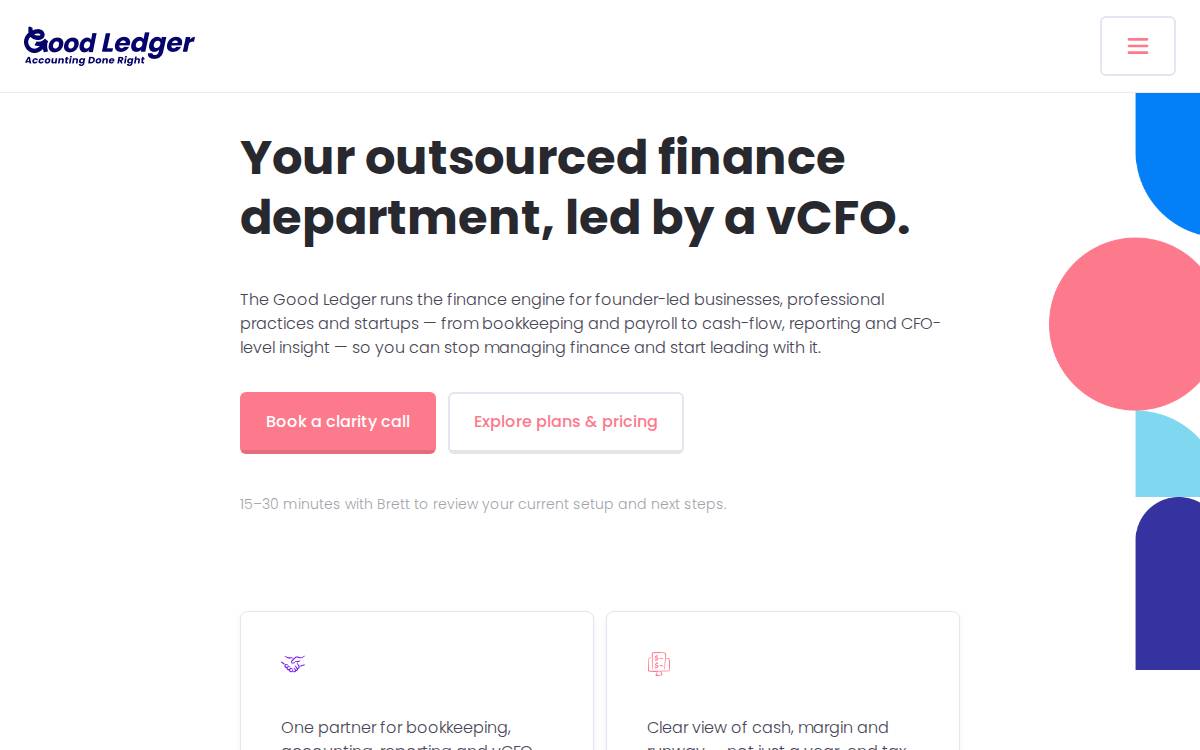 Good Ledger website preview