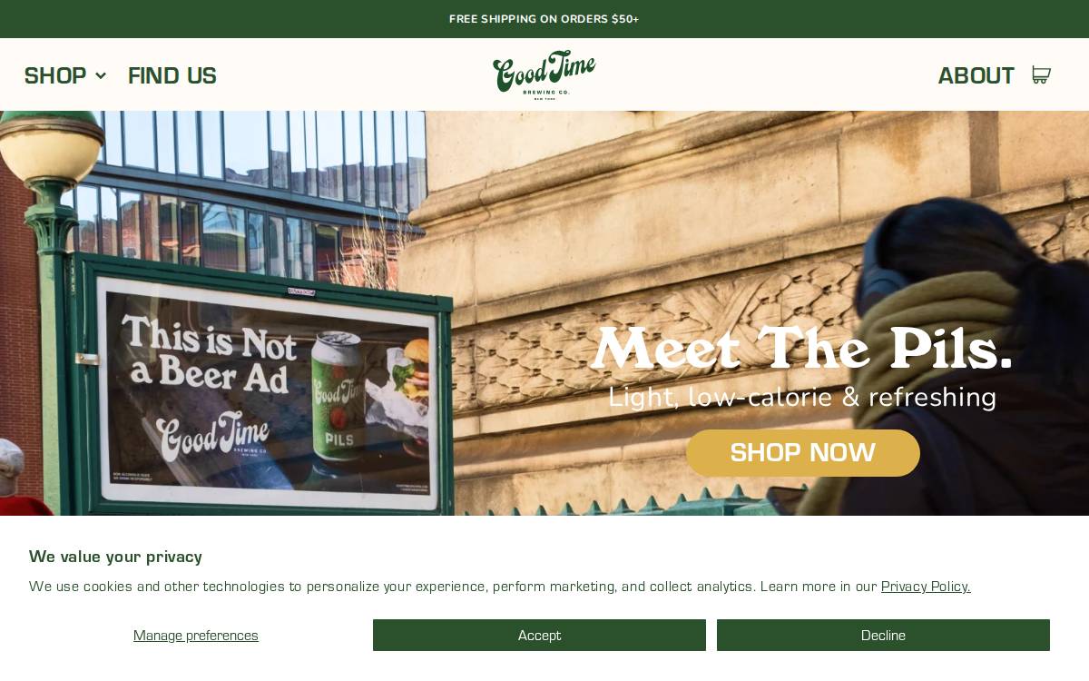 Good Time Brewing website preview