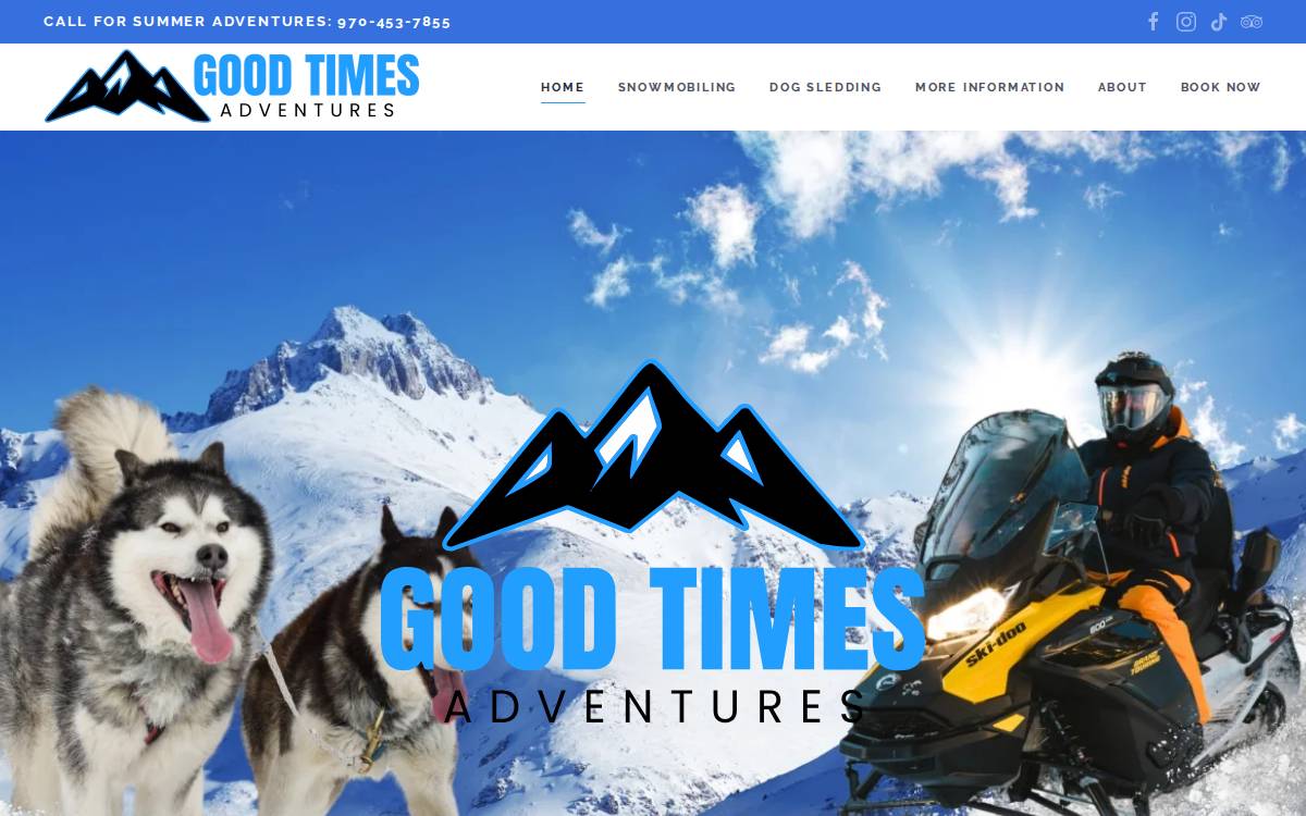 Good Times Adventures website preview
