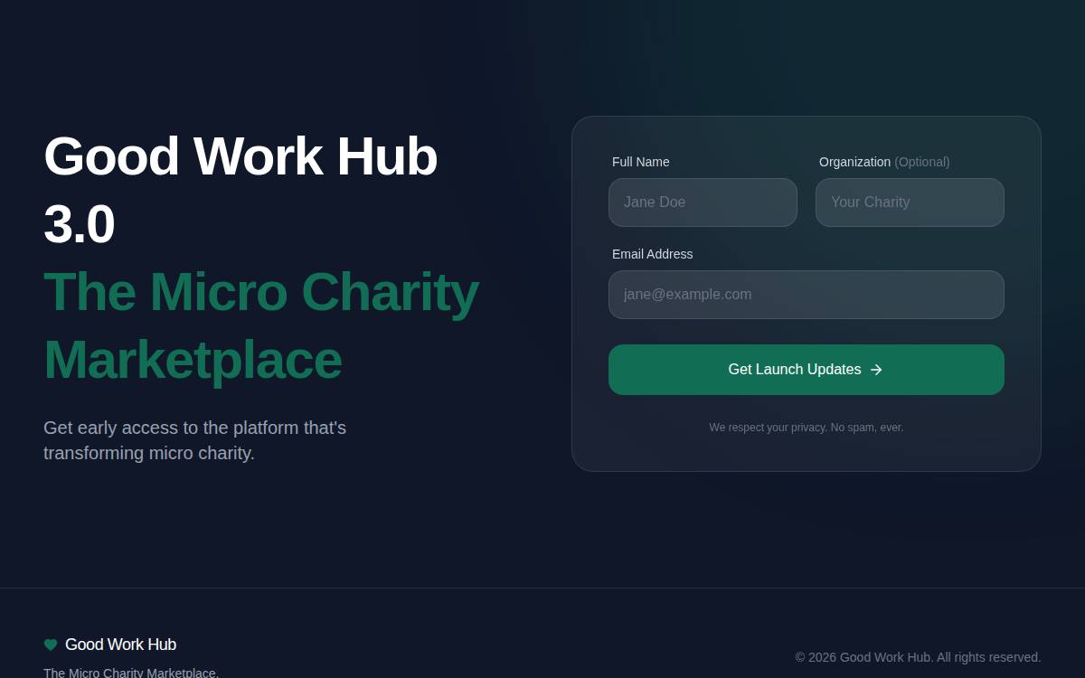 Good Work Hub website preview