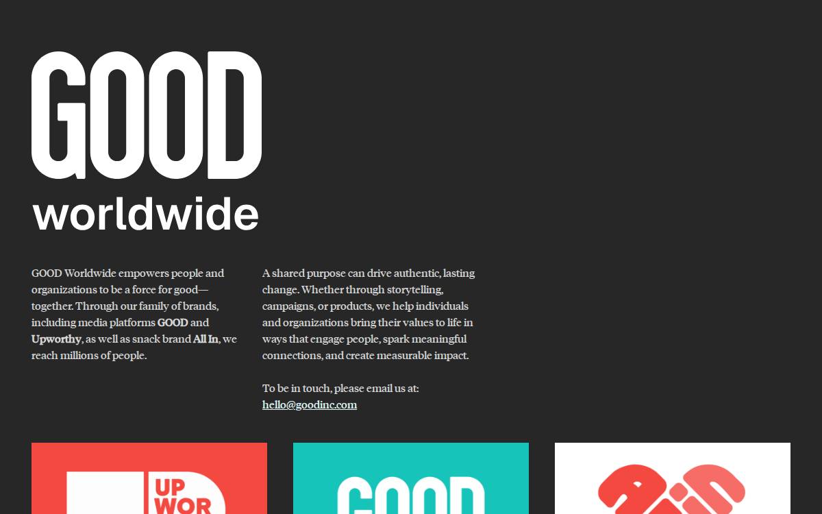Good Worldwide website preview