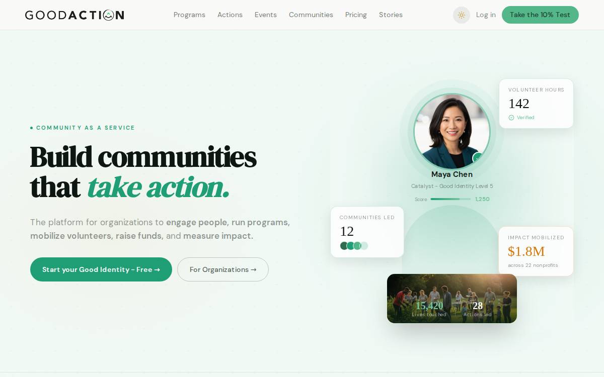 GoodAction website preview