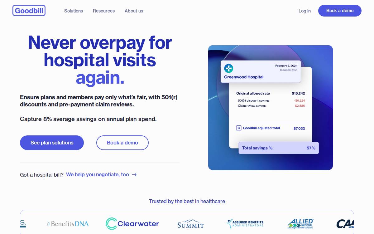 Goodbill website preview