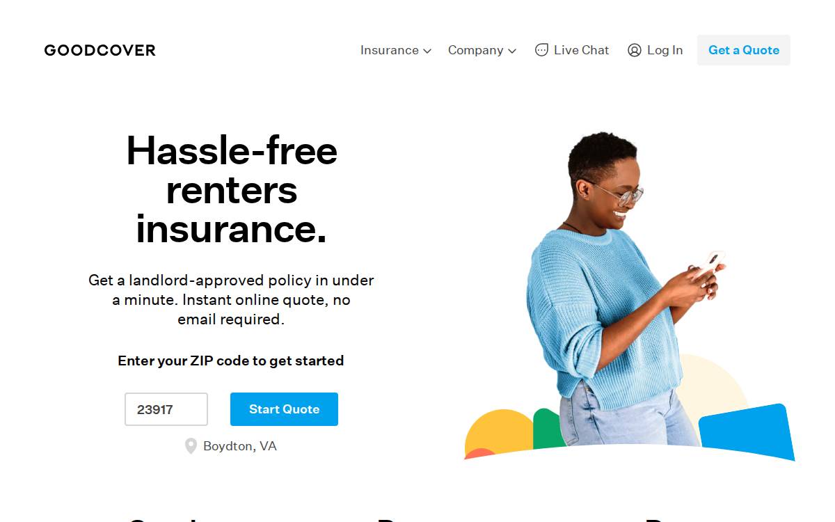 Goodcover website preview