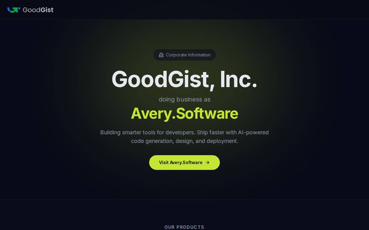 GoodGist website preview