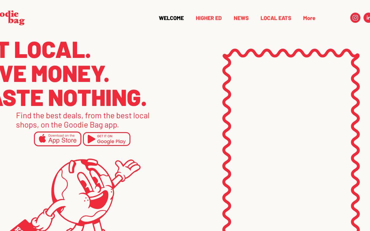 Goodie Bag Food Co. website preview