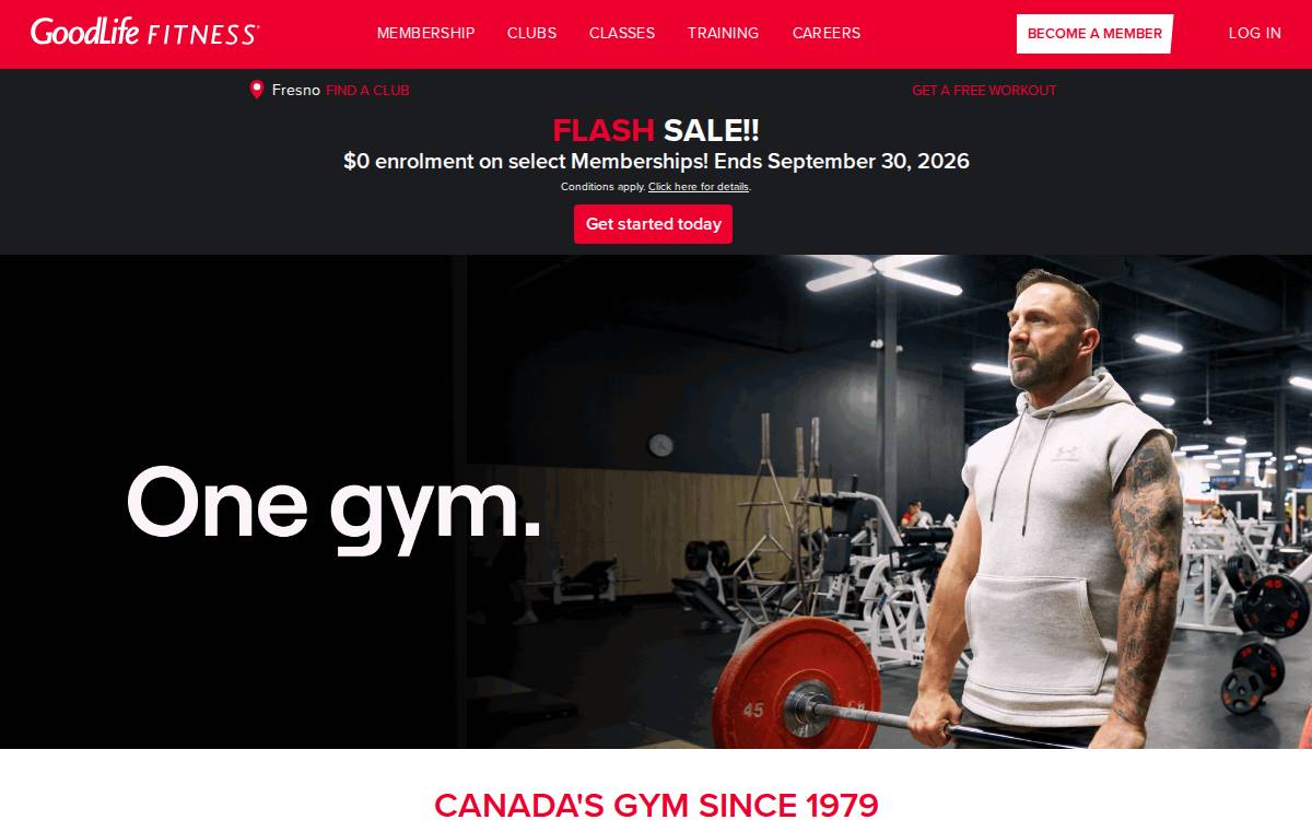 Goodlife Fitness website preview