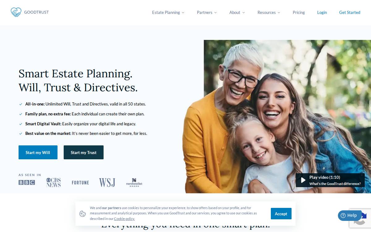 GoodTrust Digital legacy platform website preview