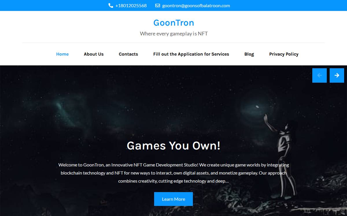 Goons Network website preview
