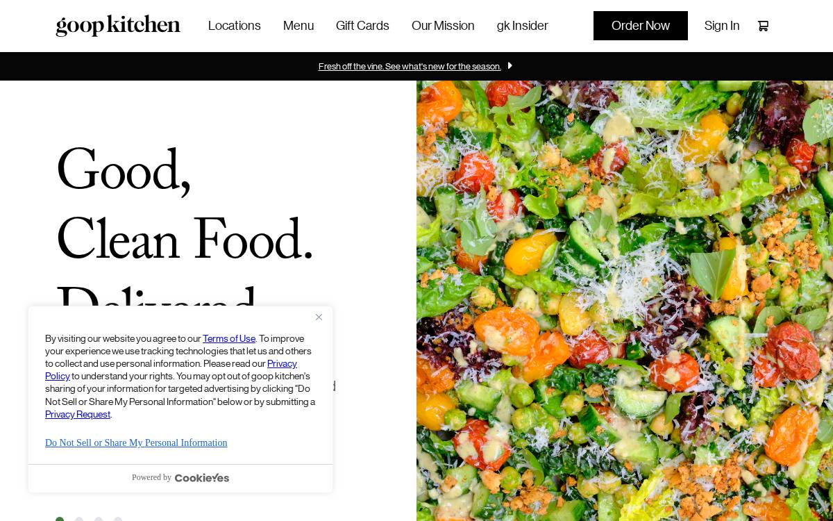 Goop Kitchen website preview