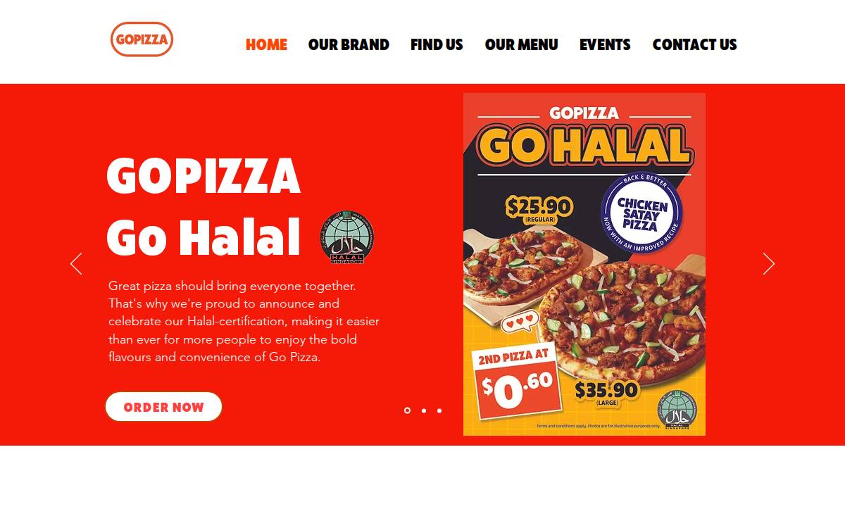 Gopizza website preview