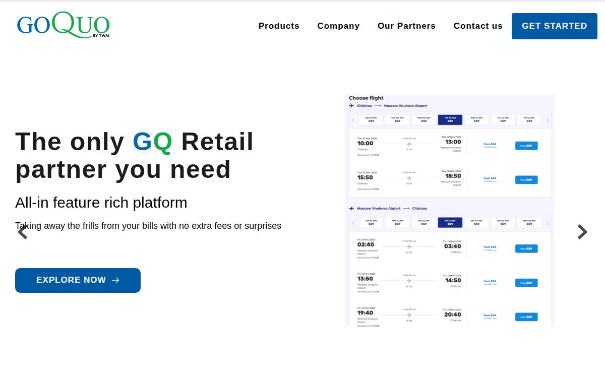 GoQuo website preview