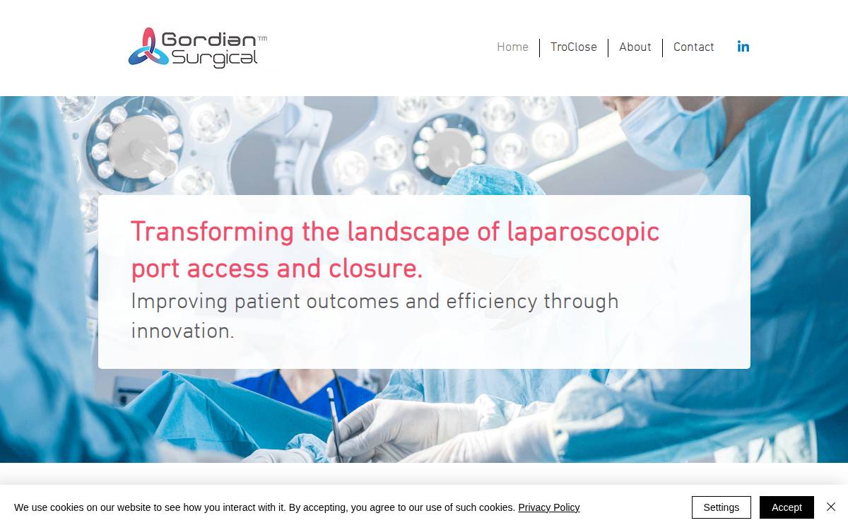 Gordian Surgical website preview