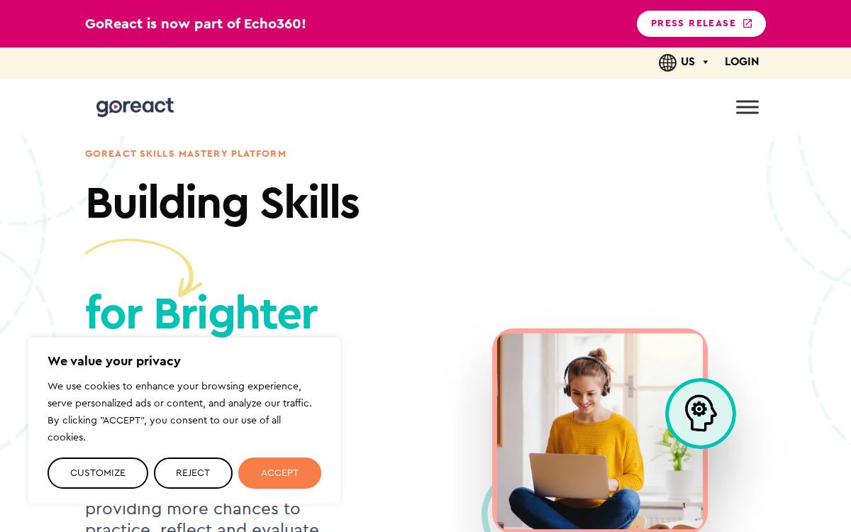 GoReact website preview