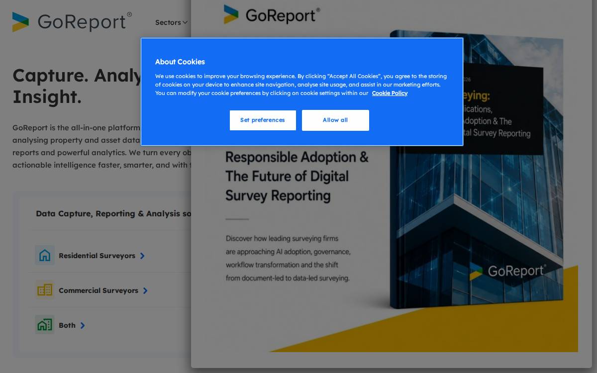 GoReport website preview