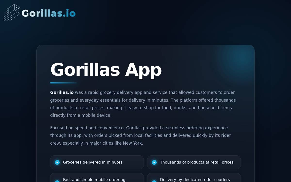 Gorillas website preview