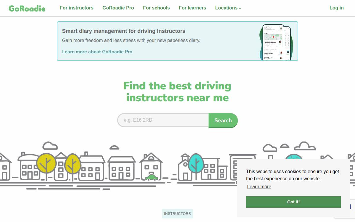 Goroadie website preview