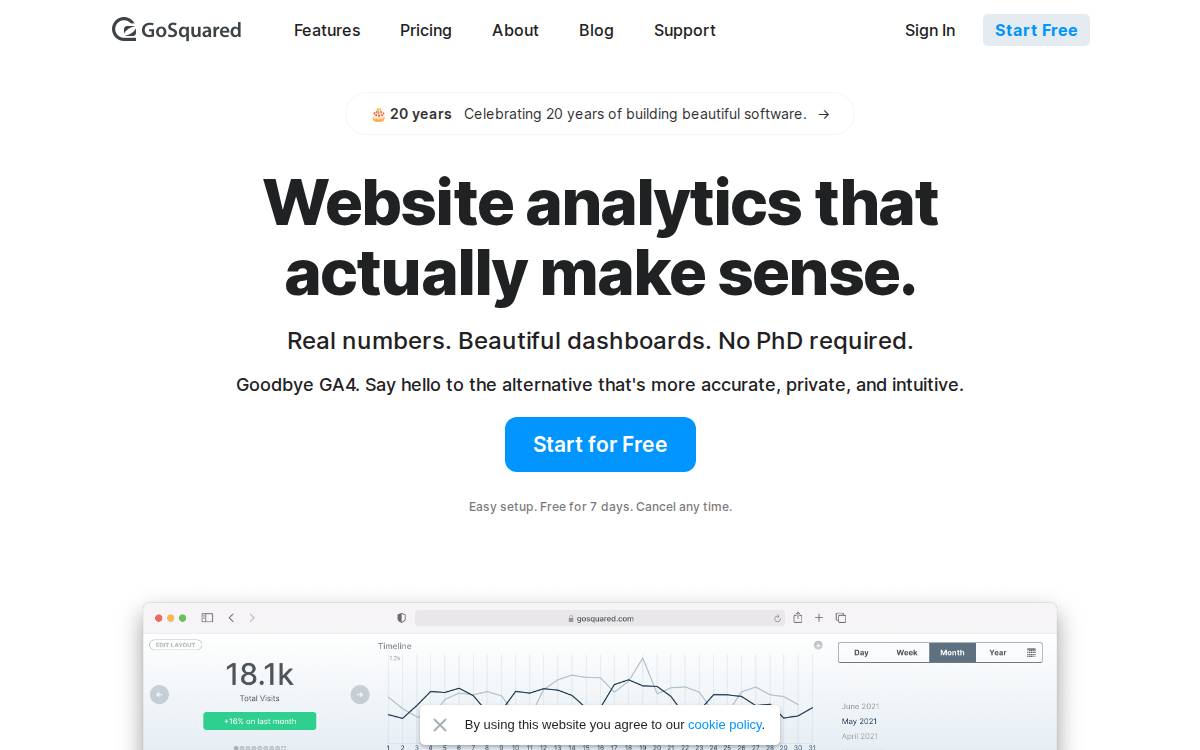GoSquared website preview
