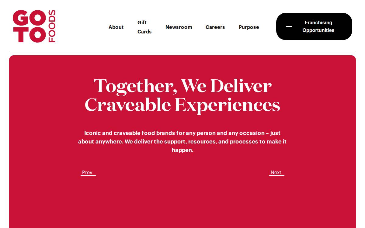 GoTo Foods website preview