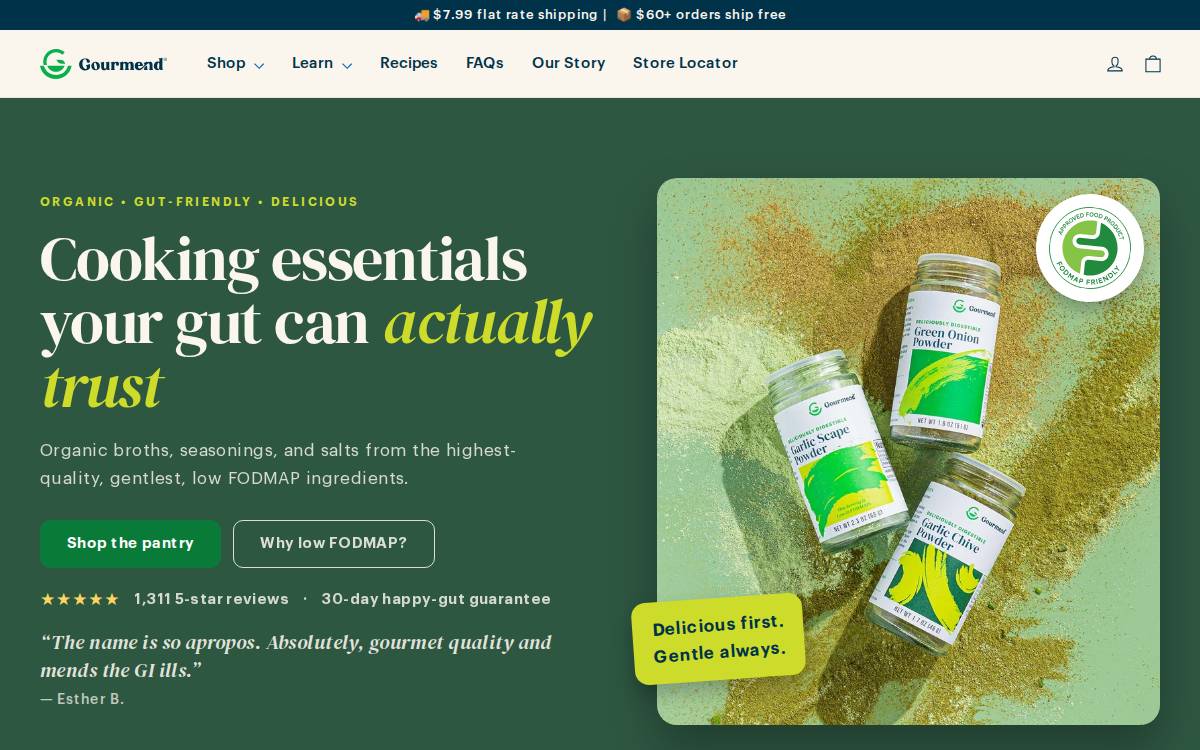 Gourmend Foods website preview