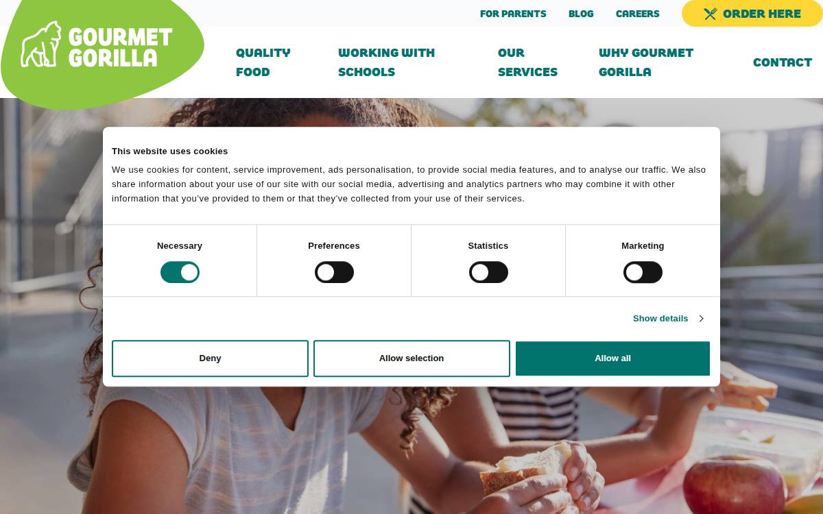 Gourmetgorilla website preview