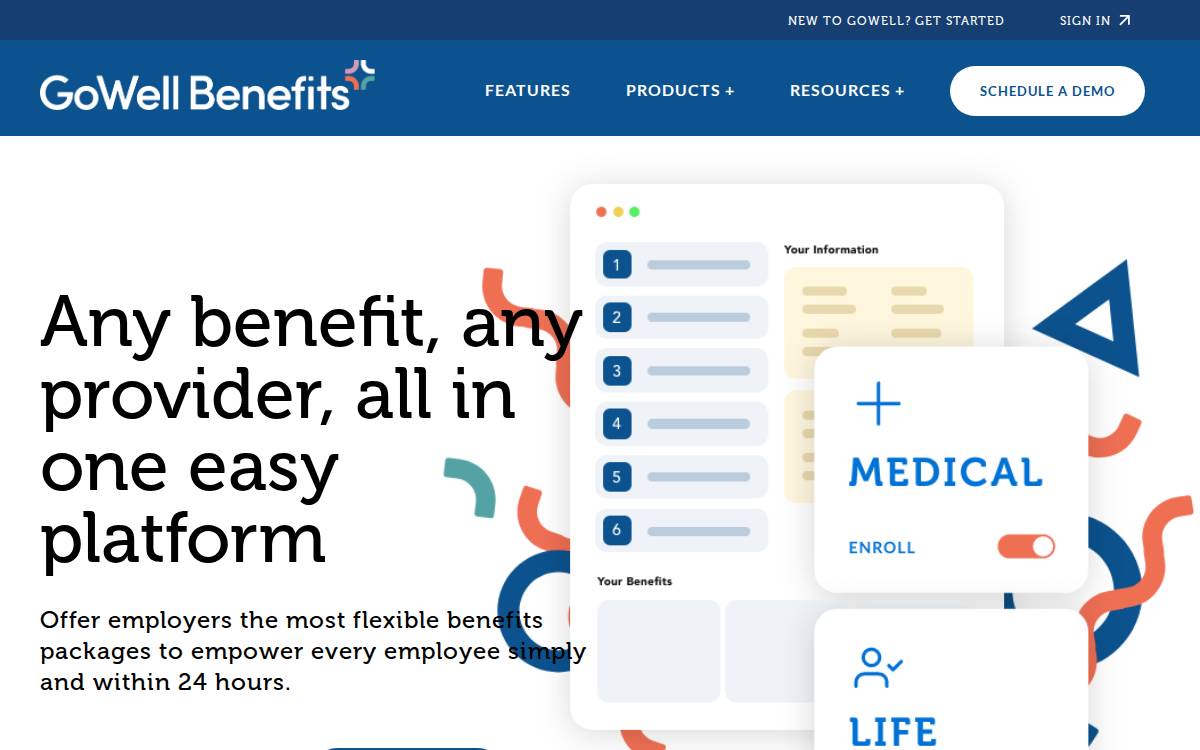 GoWell Benefits website preview
