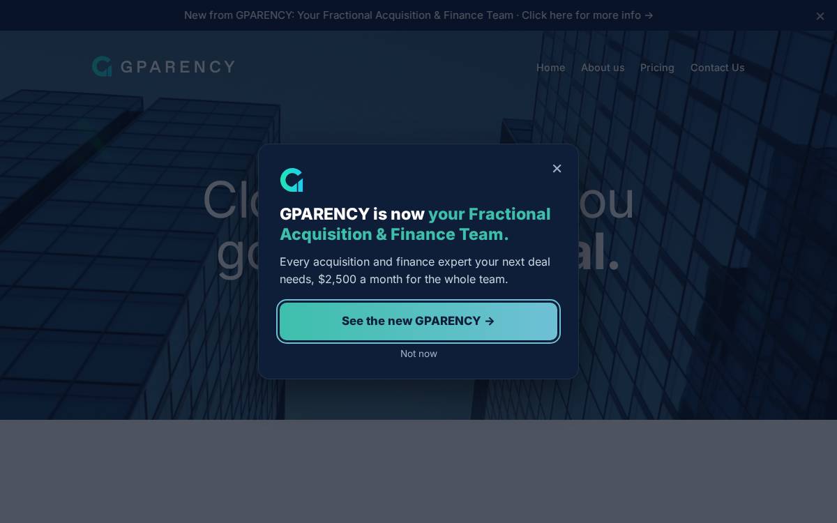Gparency website preview