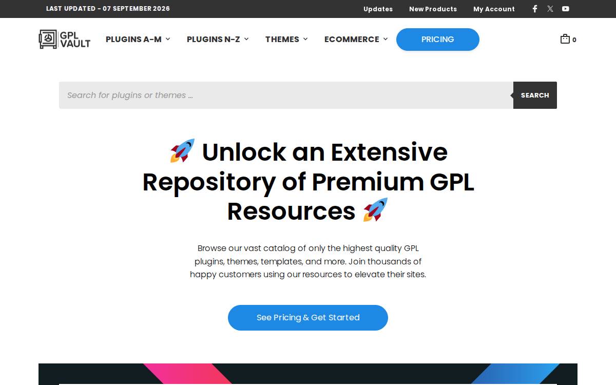 Gplvault website preview