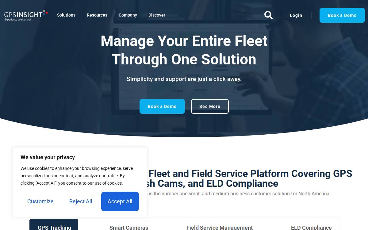 GPS Insight website preview