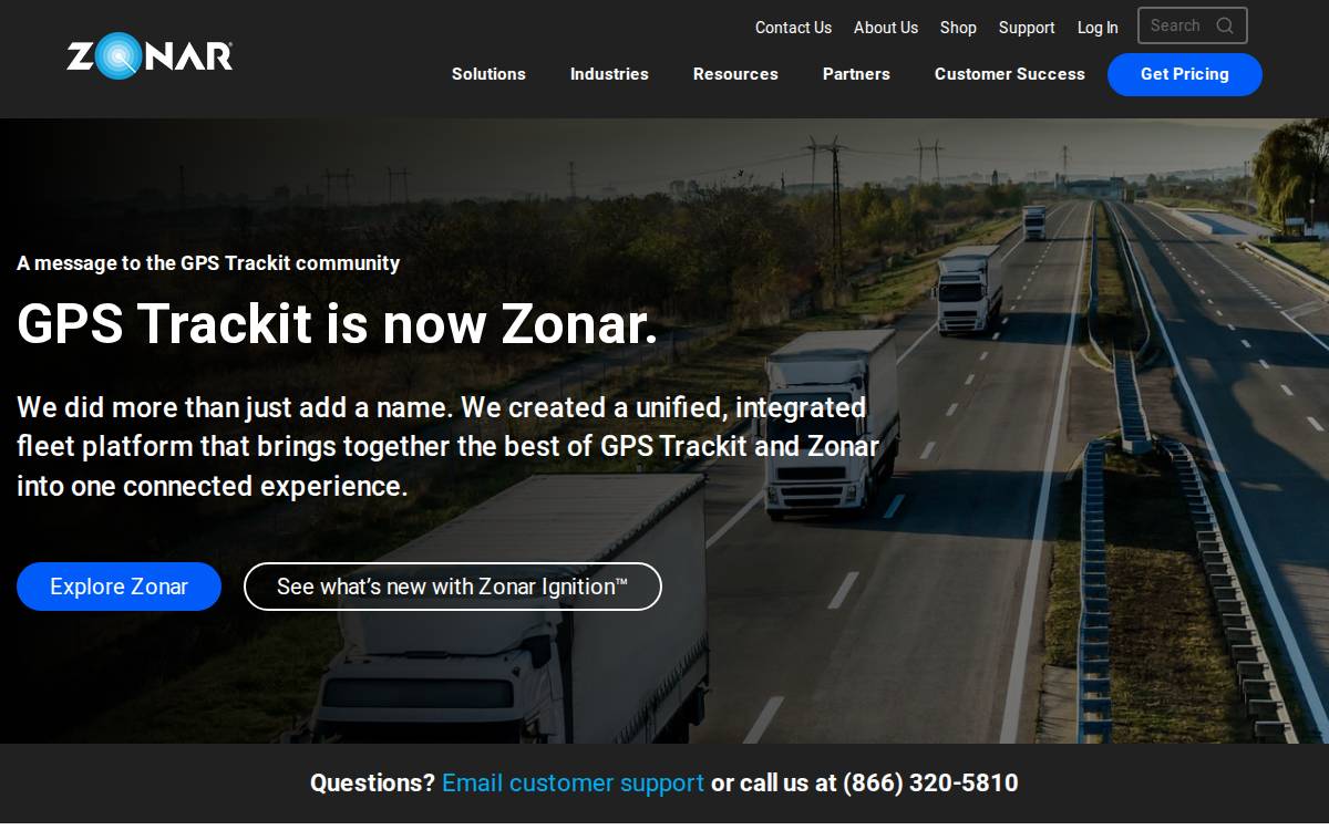 GPS Trackit website preview