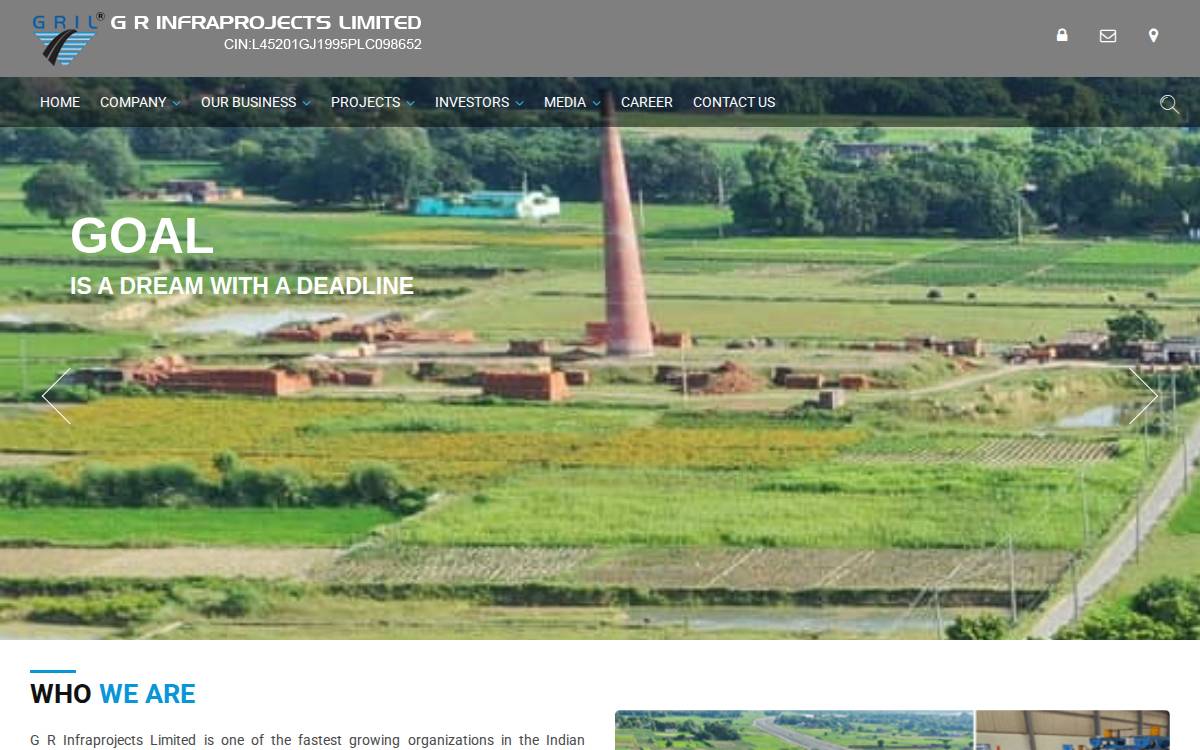 GR Infraprojects website preview