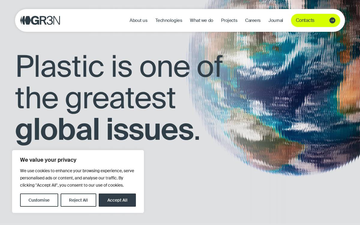 Gr3n Recycling website preview