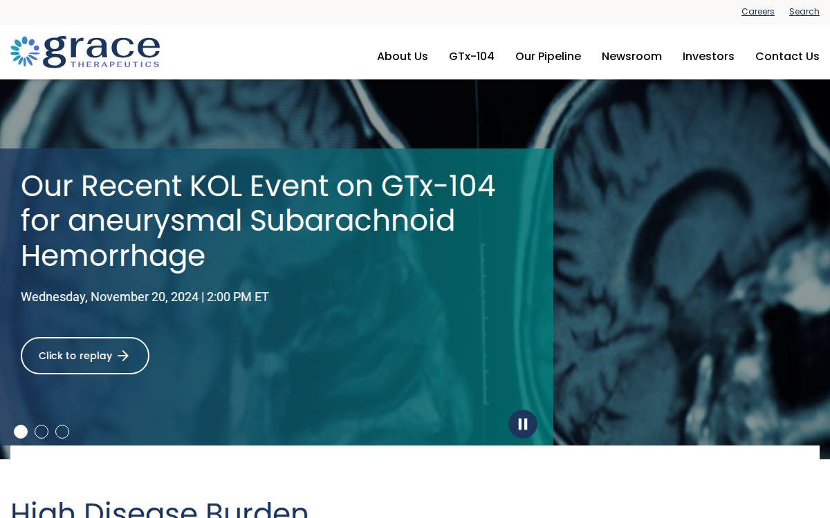 Grace Therapeutics website preview