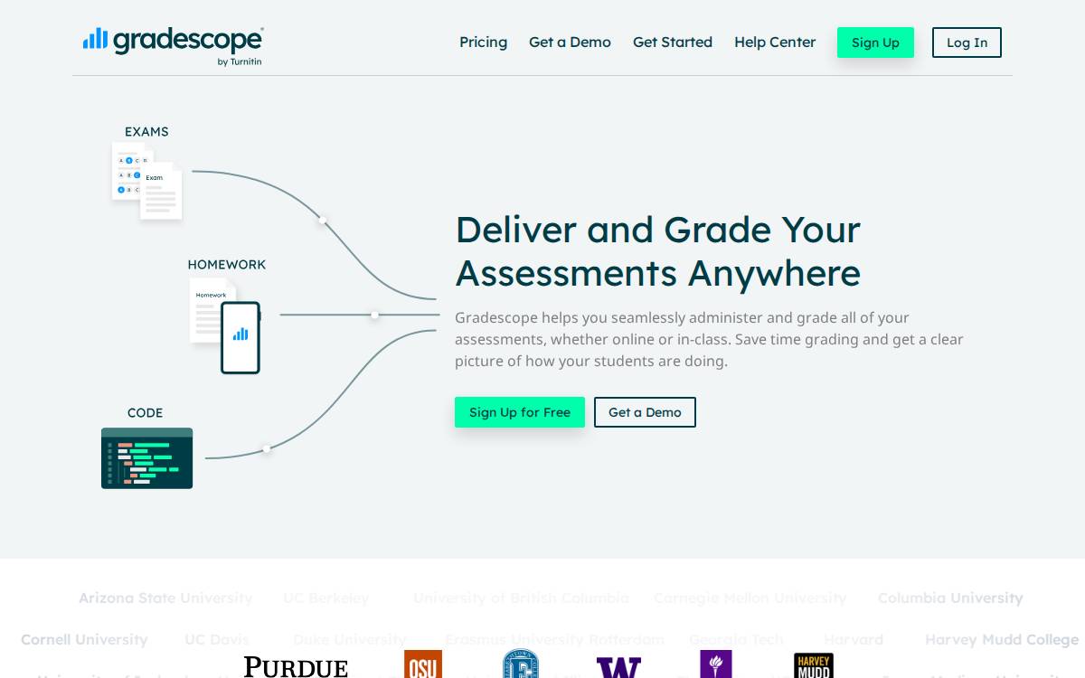 Gradescope website preview
