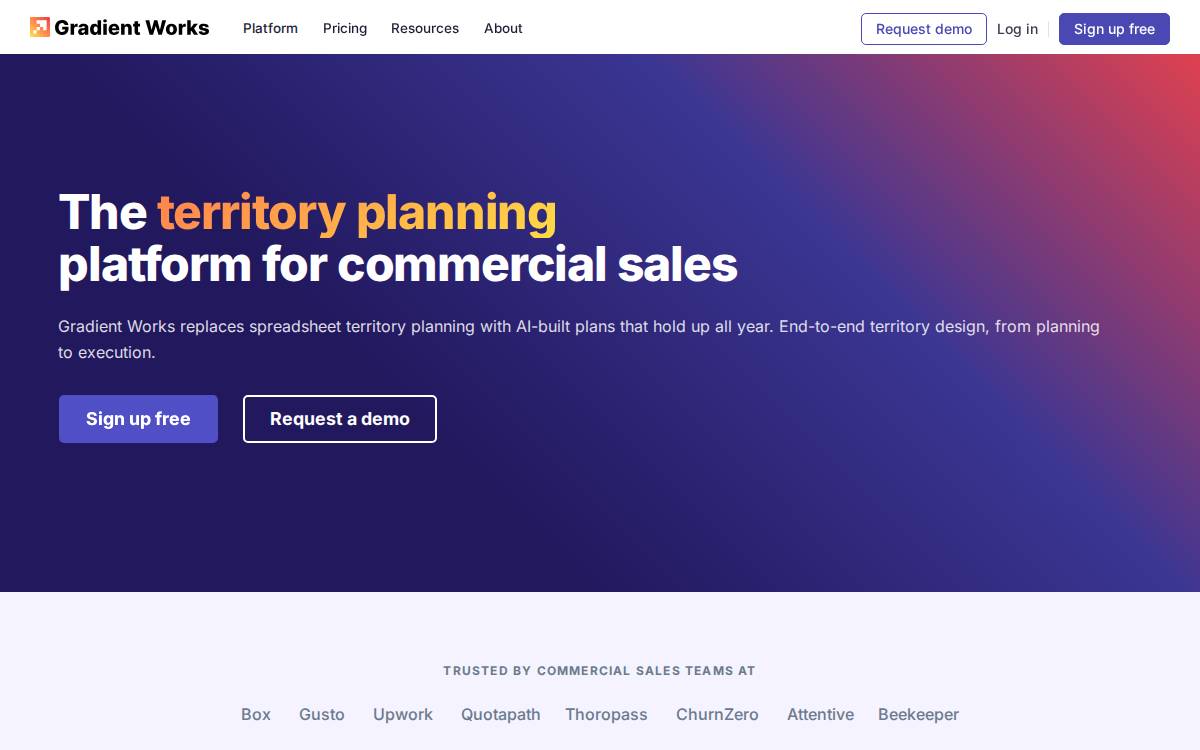 Gradient website preview