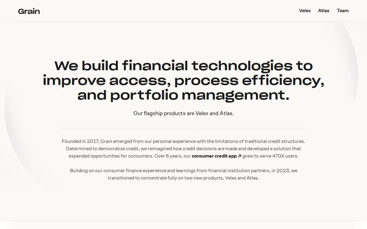 Grain website preview