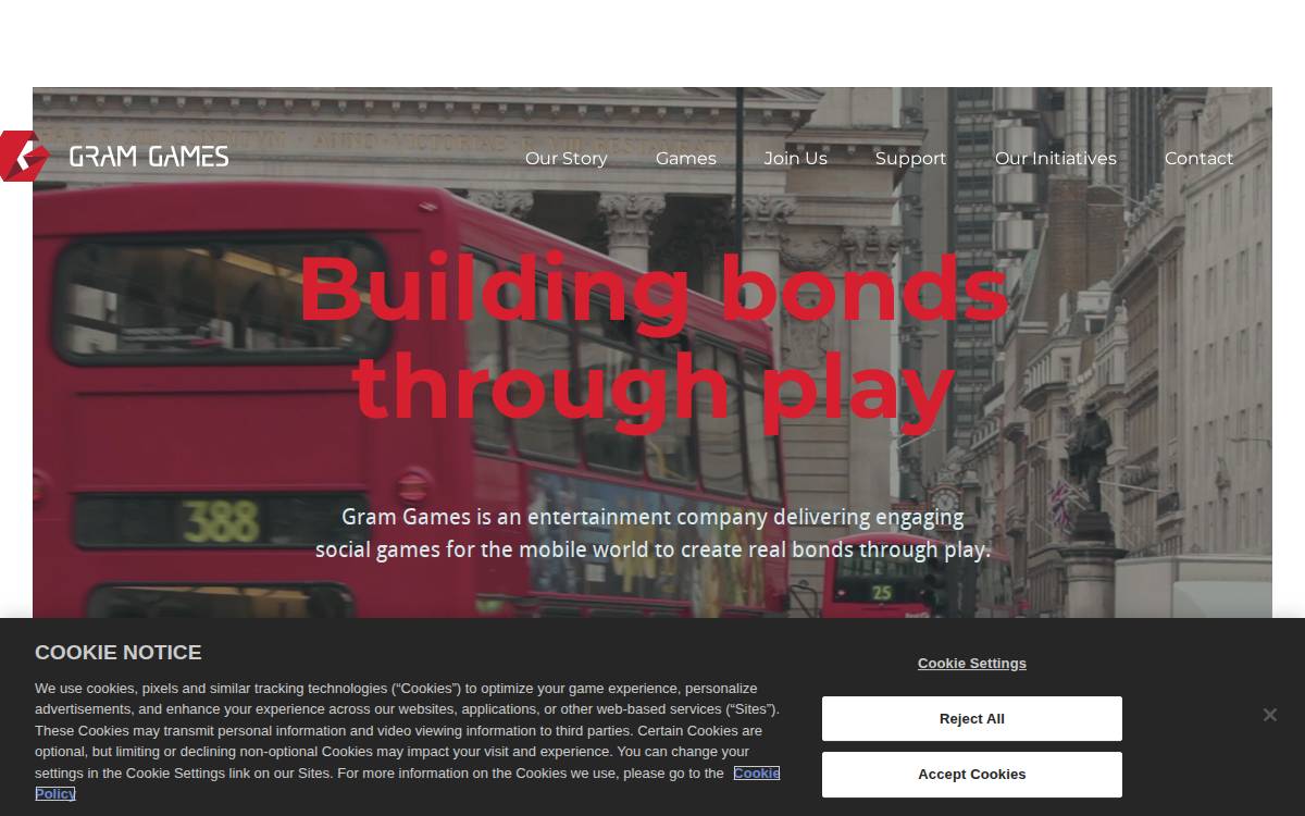 Gram Games website preview