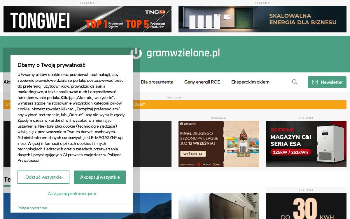 Gram w Zielone website preview