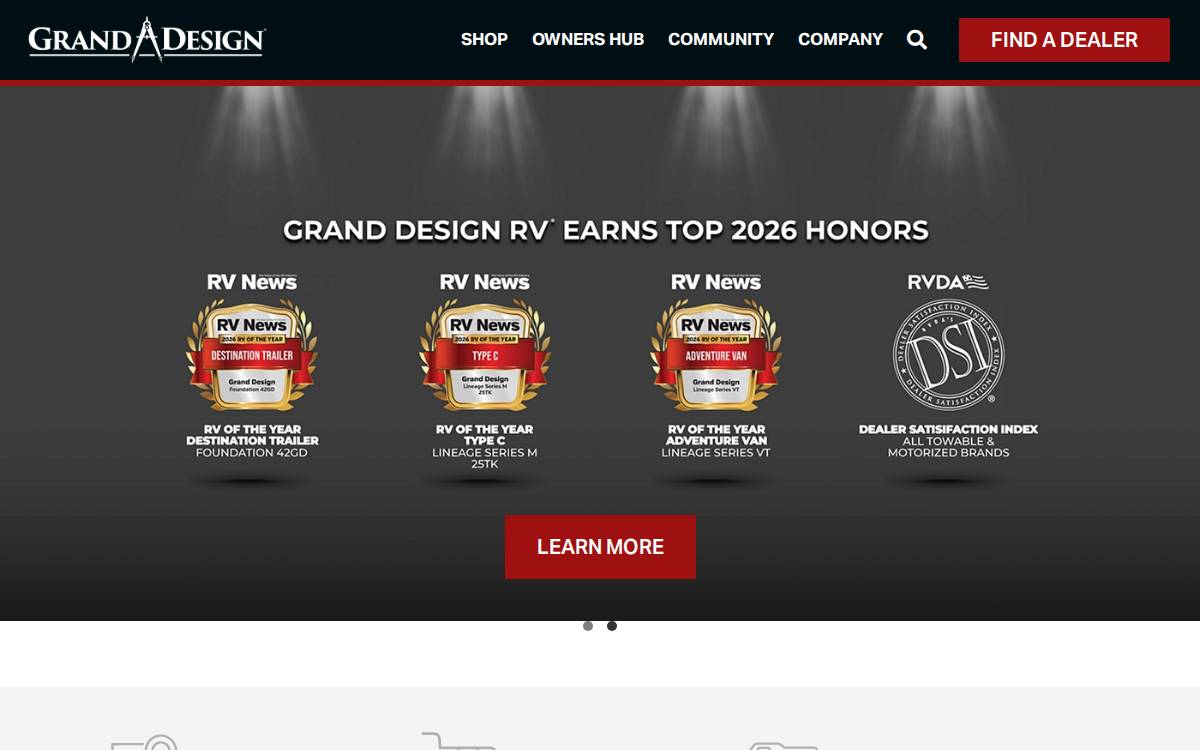 Grand Design RV website preview