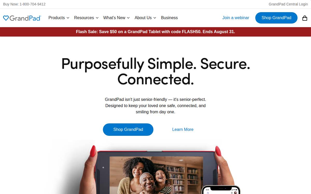GrandPAD website preview