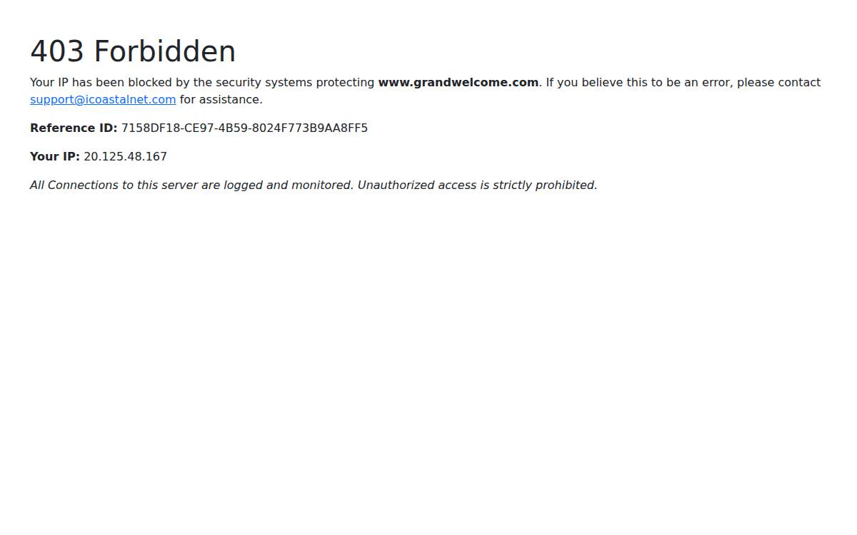 Grand Welcome website preview