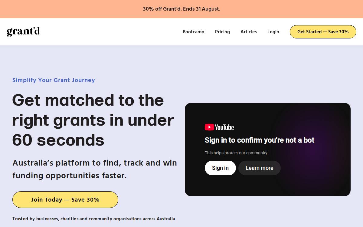 Grant'd website preview
