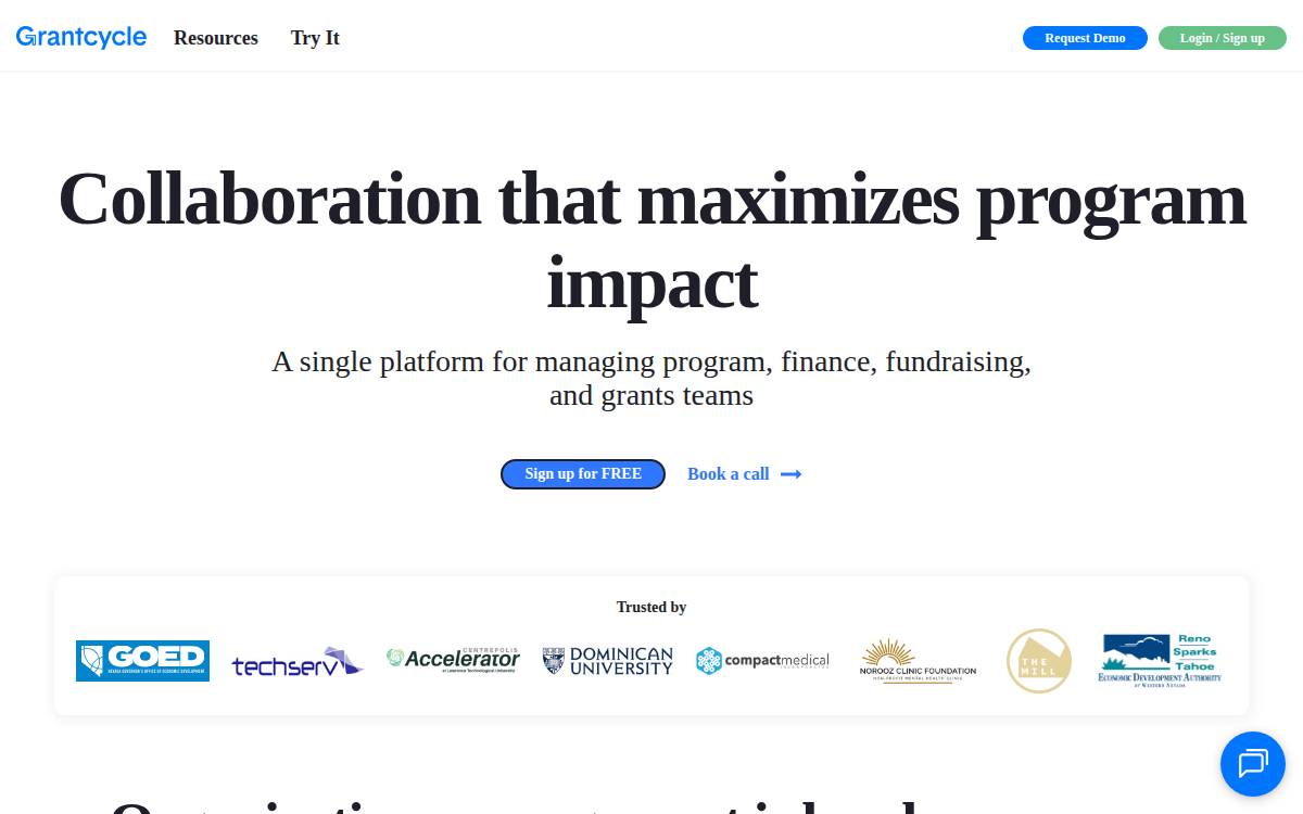 Grantcycle website preview